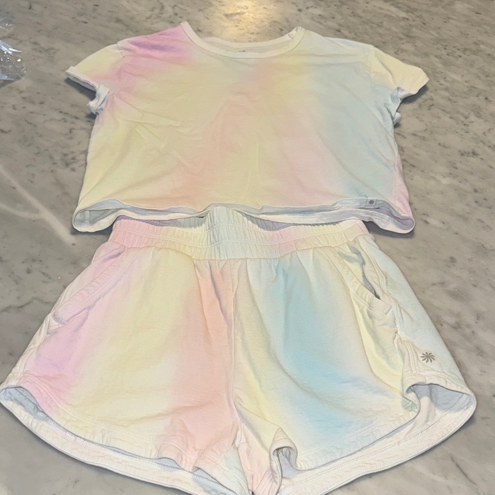 Athleta Kids Pastel Tie-Dye Matching Set